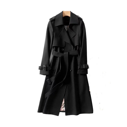 Tessa Women’s Trench Coat featuring a stylish double-breasted front and a belted waist, perfect for a chic and sophisticated look in any 5