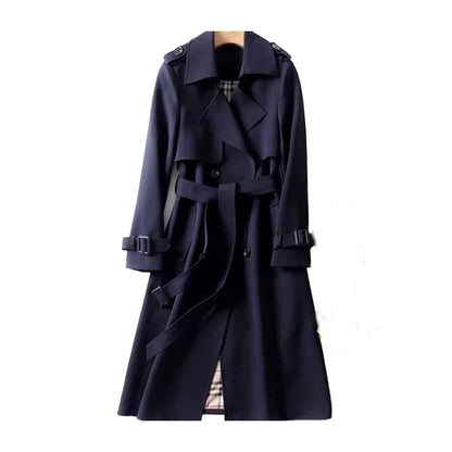 Tessa Women’s Trench Coat featuring a stylish double-breasted front and a belted waist, perfect for a chic and sophisticated look in any 6