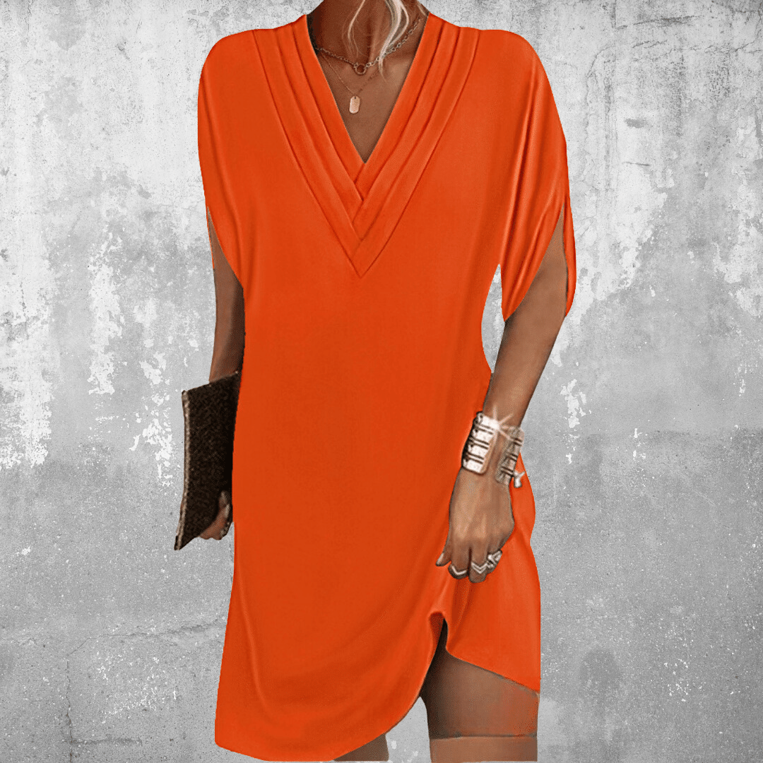 Thalia Women’s Shift Dress with V-Neckline and Relaxed Fit Design 3