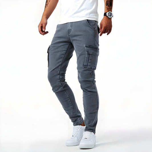 Tim Men's Cargo Pants with Slim Fit and Multiple Pockets 0