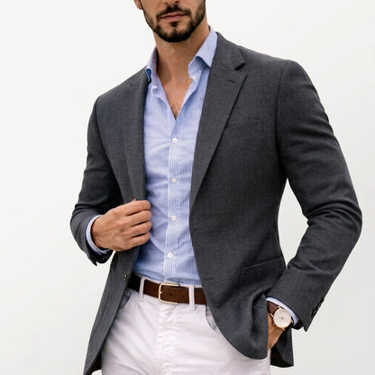 Varenzo Men's Blazer Jacket with Refined Knit Texture and Modern Silhouette 2