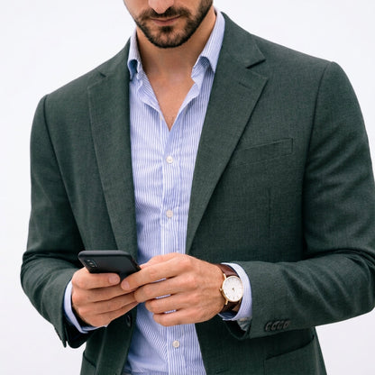 Varenzo Men's Blazer Jacket with Refined Knit Texture and Modern Silhouette 5
