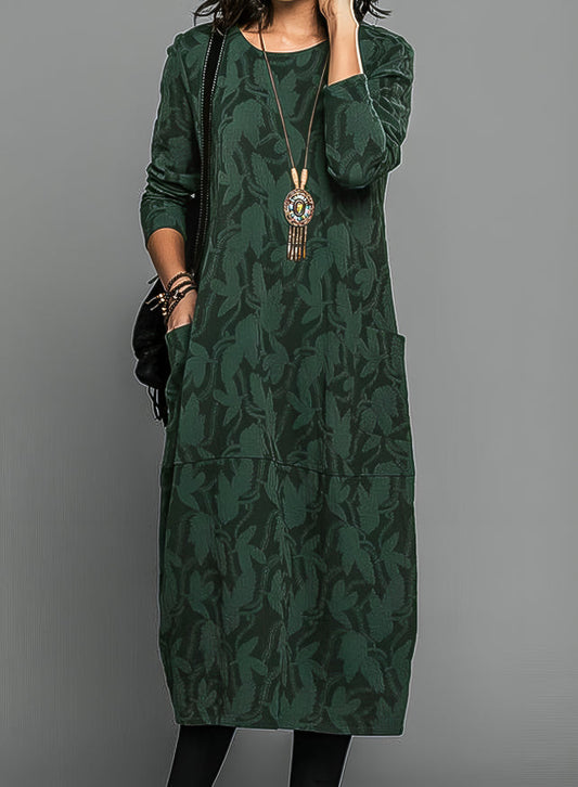 Vera Women’s Midi Dress with Elegant Printed Design for Weddings and Formal Events 0