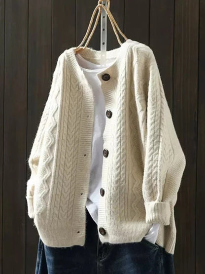 Vera Women's Oversized Cardigan Sweater | Cozy Cable-Knit, Relaxed Fit 0