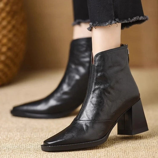 Vienna Women’s Ankle Boots featuring a stylish square toe design and comfortable block heel, perfect for both casual and formal outfits. 0
