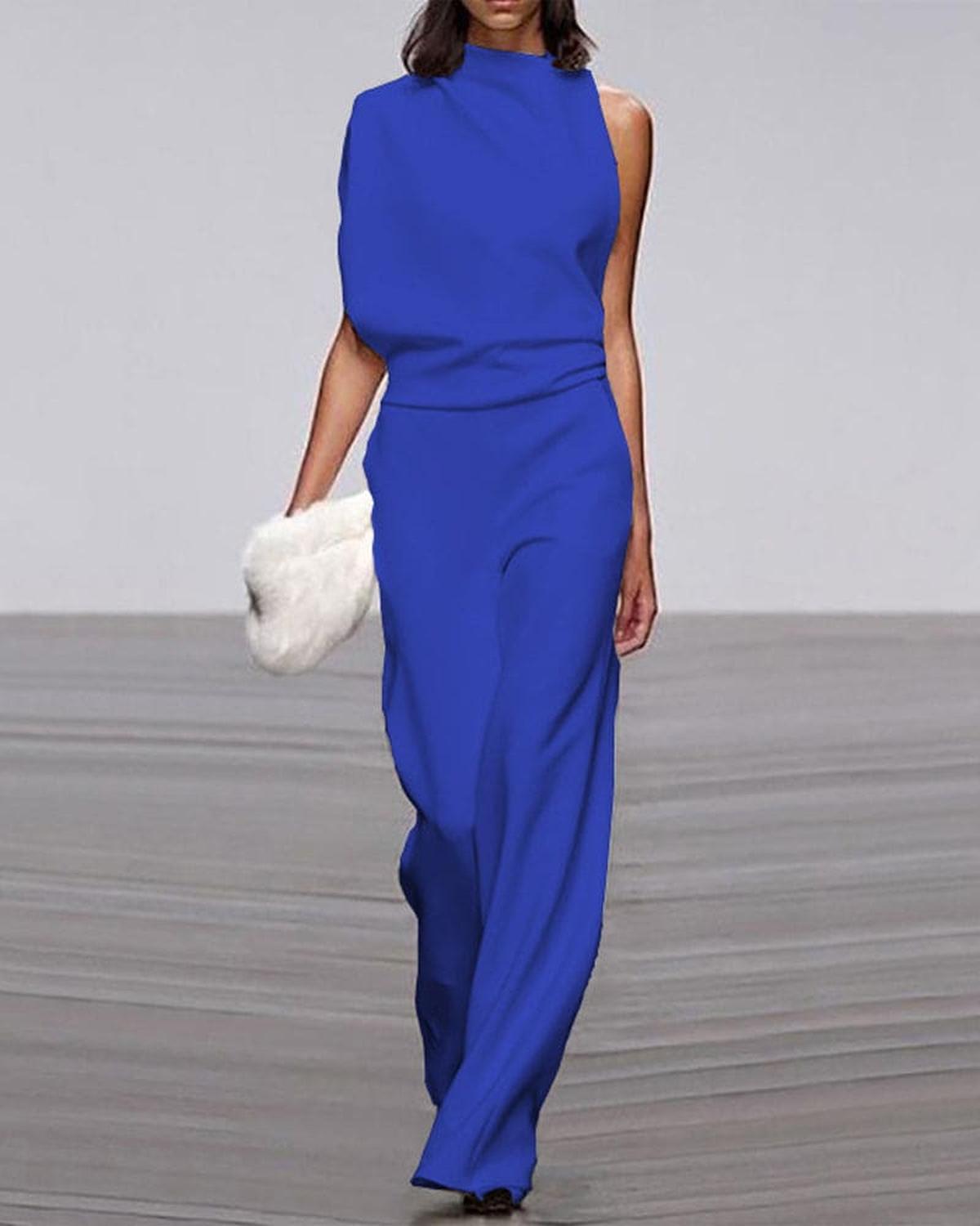Vivid Women’s Jumpsuit with One Shoulder Design and Wide Leg Cut 3