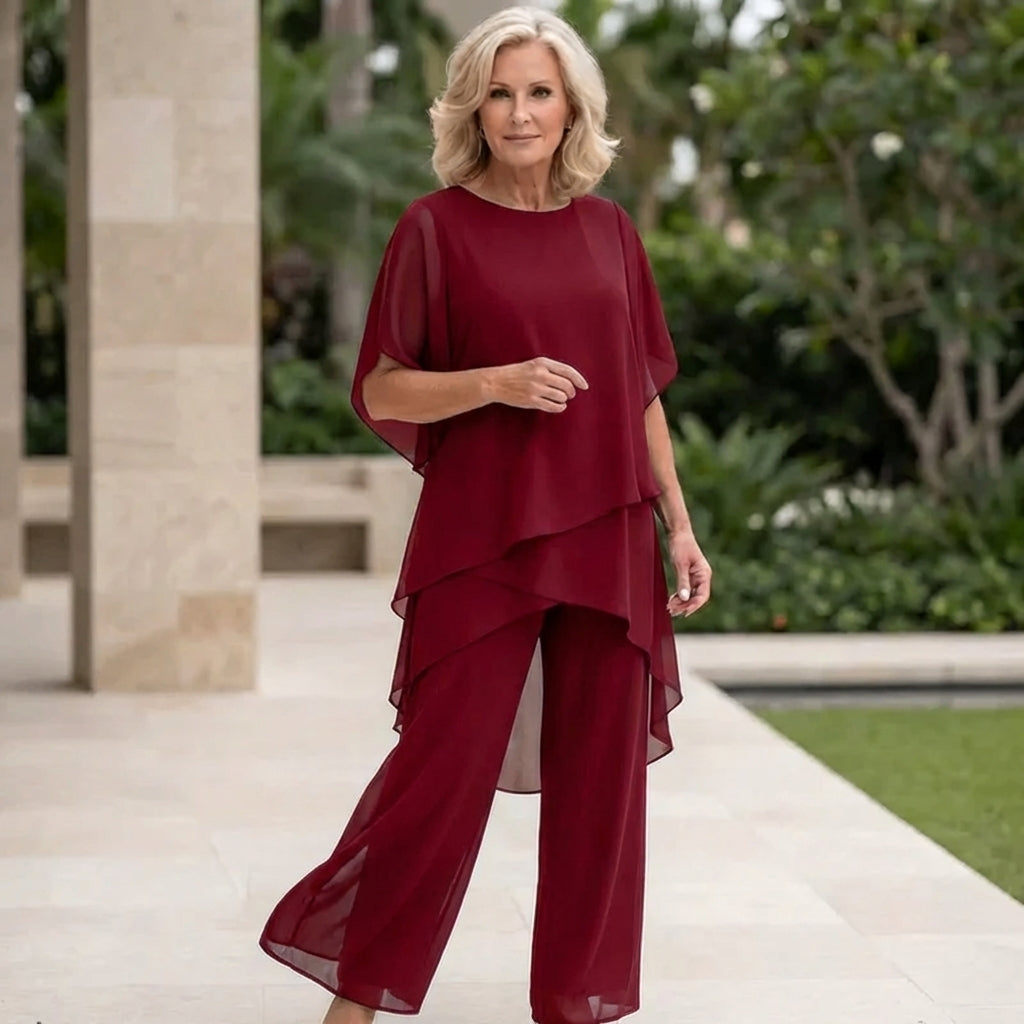 Vivid Women's Two Piece Pants Set with Draped Palazzo Pants and Coordinated Top 11