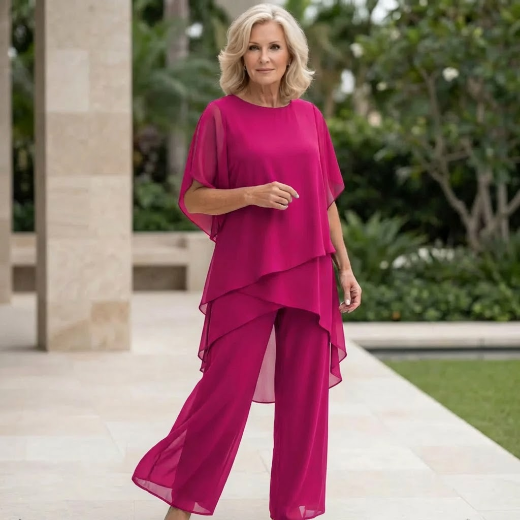 Vivid Women's Two Piece Pants Set with Draped Palazzo Pants and Coordinated Top 4