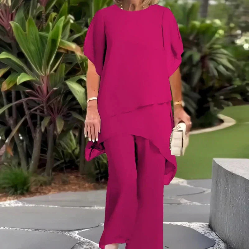 Vivid Women's Two Piece Pants Set with Draped Palazzo Pants and Coordinated Top 5