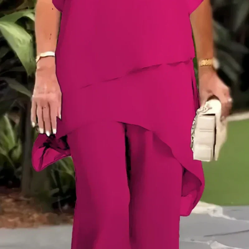 Vivid Women's Two Piece Pants Set with Draped Palazzo Pants and Coordinated Top 8