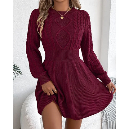 Whitney Women’s Sweater Dress featuring a stylish cable-knit texture and a fitted waist, perfect for a chic and cozy look in any season. 7