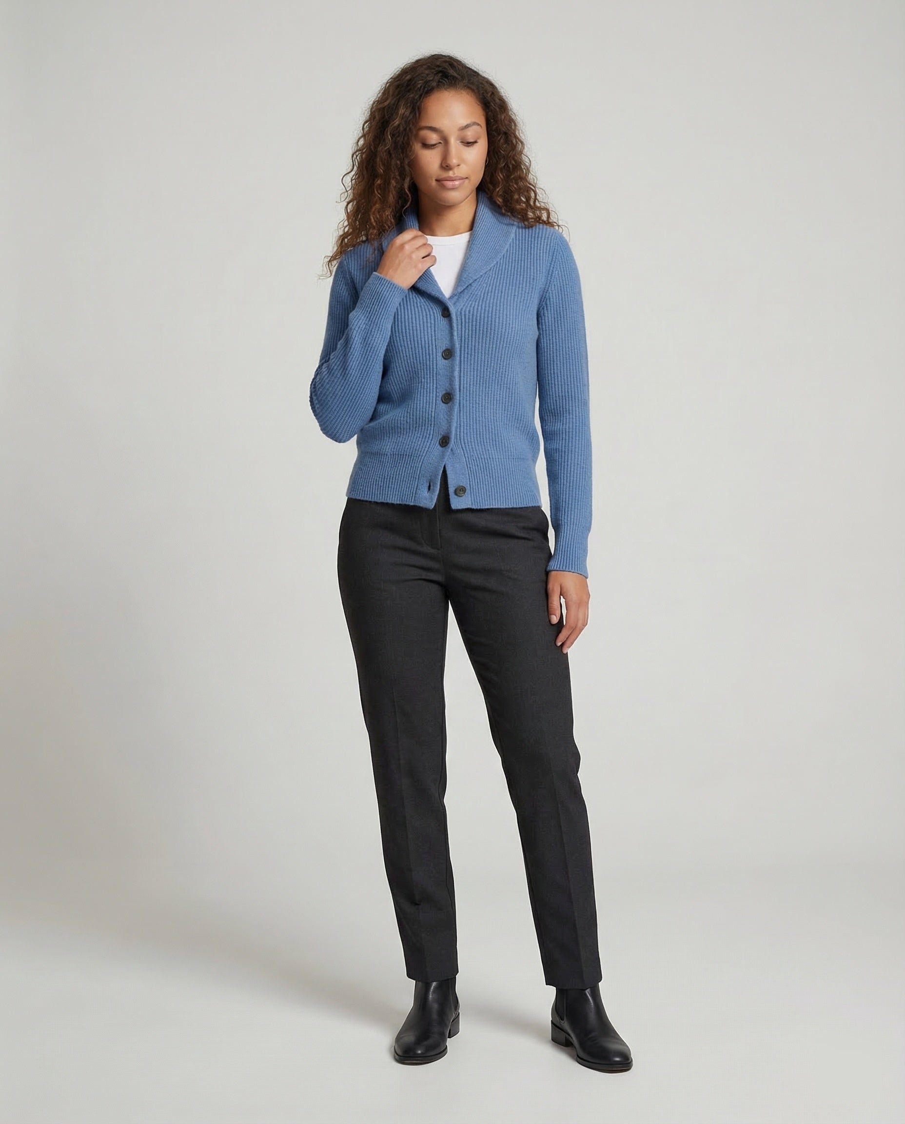 Willa Women’s Cardigan Sweater with Lapel Collar and Button Front Closure 1