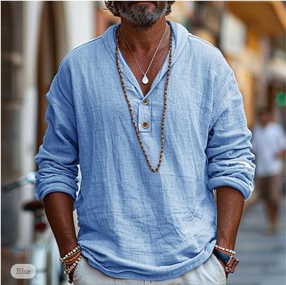 Zane Men’s Hooded Shirt with Button Collar and Relaxed Fit Design 0