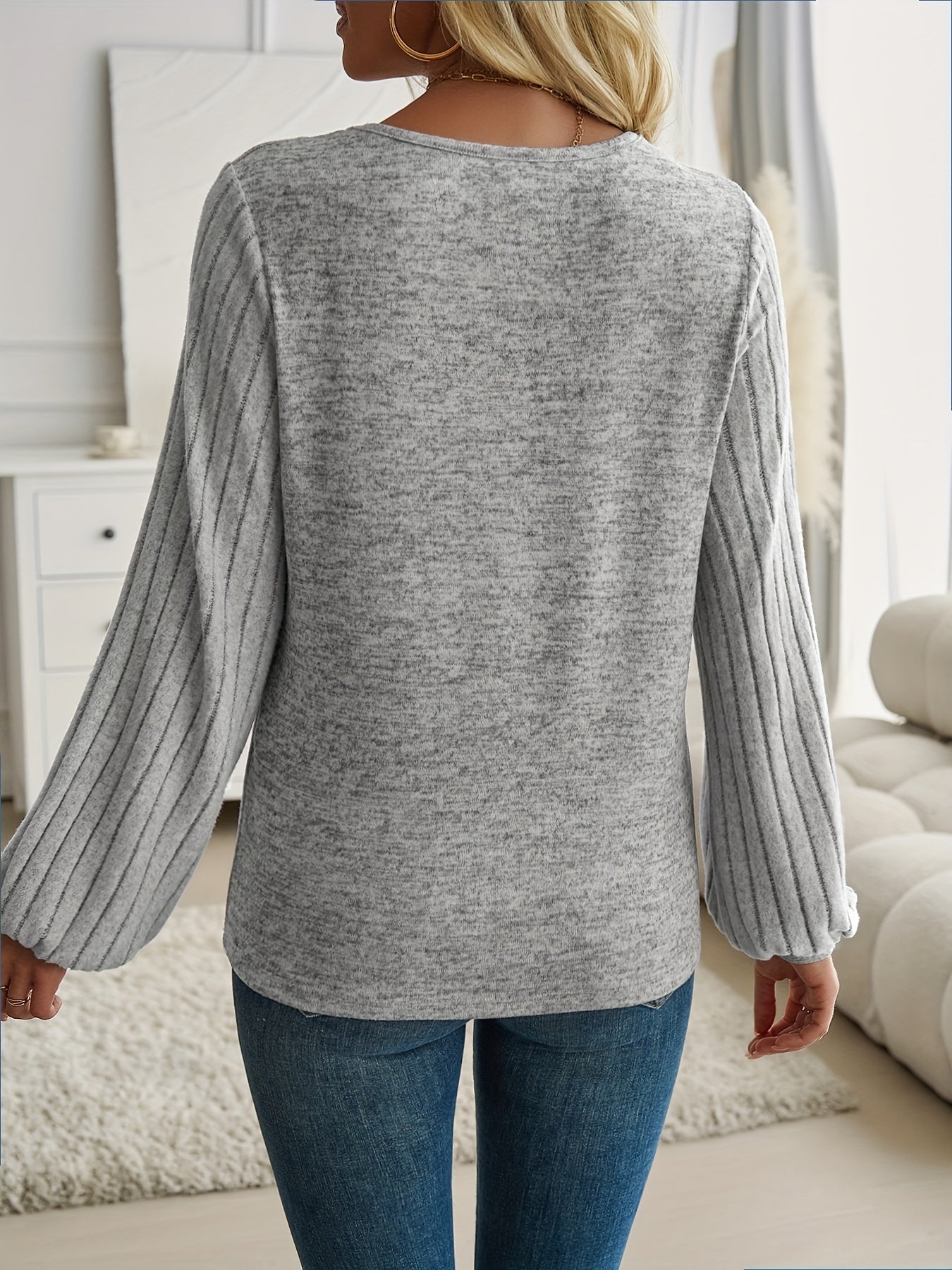 Zara Women's Sweater | Soft Breathable Fabric, Lantern Sleeve Design 3